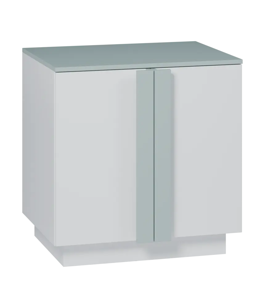 QL 2 - 8D skříň šatní, 2-dveřová, police, 820x800x620 mm, bílá/beton zelinkavý